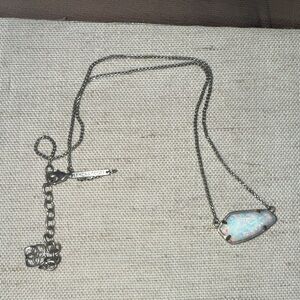 Kendra Scott Cami white opal Necklace on Silver Chain